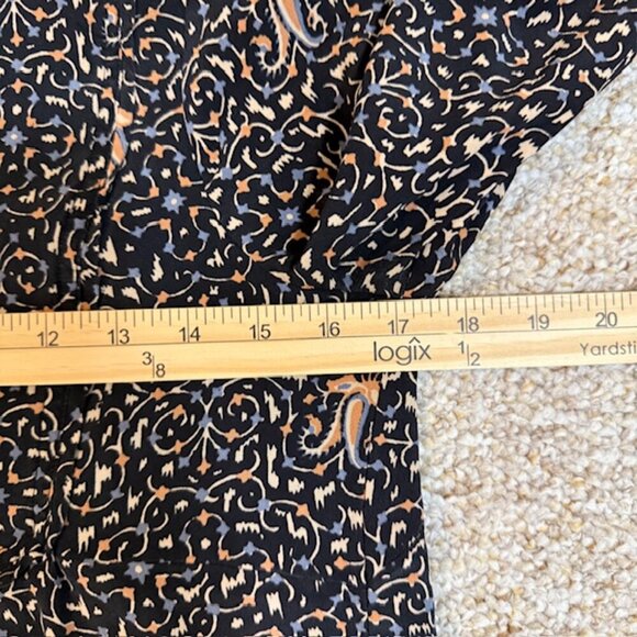 Madewell Silk Fiesta Paisley Mini Dress V-Neck Long Sleeve Boho Size 00 - Picture 9 of 11